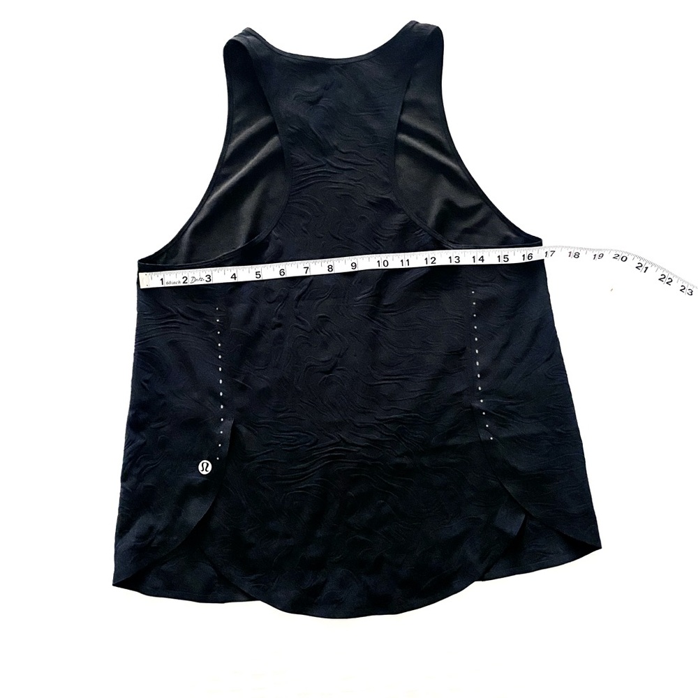 Lululemon In Sense Tank Top Emboss Black Size 4 Lightweight Running - Picture 3 of 13